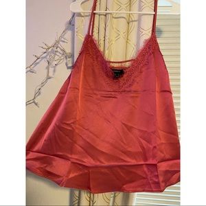 PLUS Forever 21 Eyelash Lace Satin Tank-Top